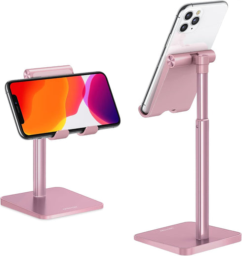 OMOTON Cell Phone Stand, Adjustable Angle Height Desk Phone Dock Holder for iPhone SE 2/11 / 11 Pro/XS Max/XR, Samsung Galaxy S20 / S10 / S9 / S8 ...